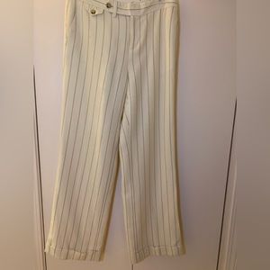 Vintage Lauren Ralf Lauren petite cuffed hymn off white pin stripped trousers